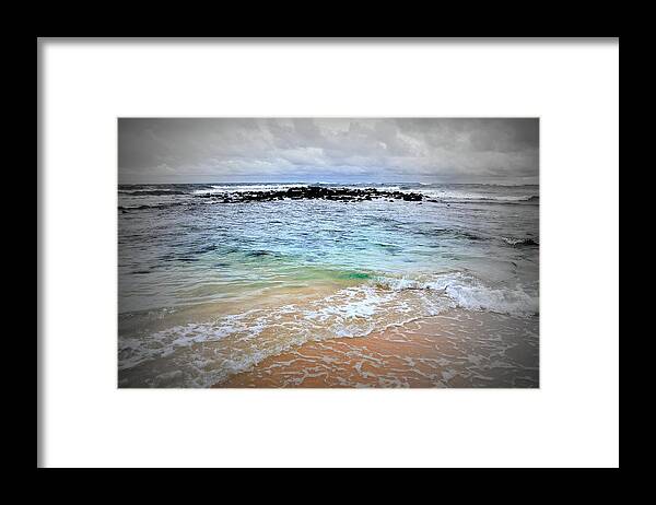 Surf Framed Print featuring the photograph Poipu Kauai by Sandra Sigfusson