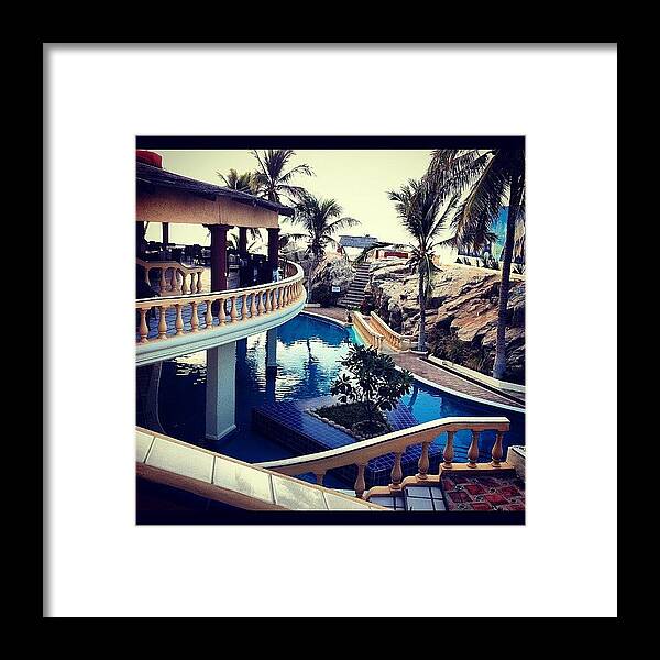 Pool Framed Print featuring the photograph Poolside Mexico by Jeff Kincade