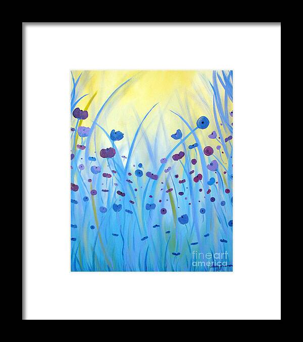 Poppies Framed Print featuring the painting Poppies at Twilight by Stacey Zimmerman