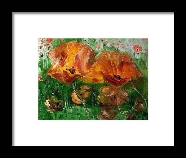 Art Framed Print featuring the painting Poppies by Raymond Doward