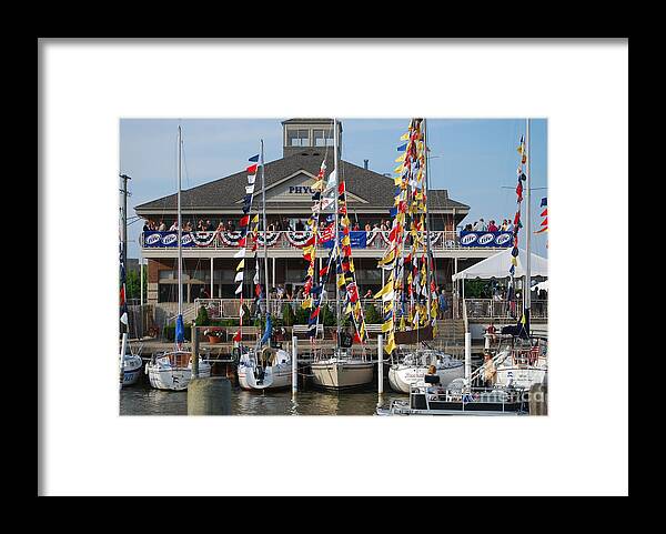 Port Huron Framed Print featuring the photograph Port Huron Yacht Club during Boat Night by Grace Grogan
