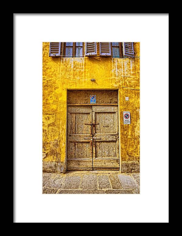 Door Framed Print featuring the photograph Porta di mistero No Parking by Fred J Lord