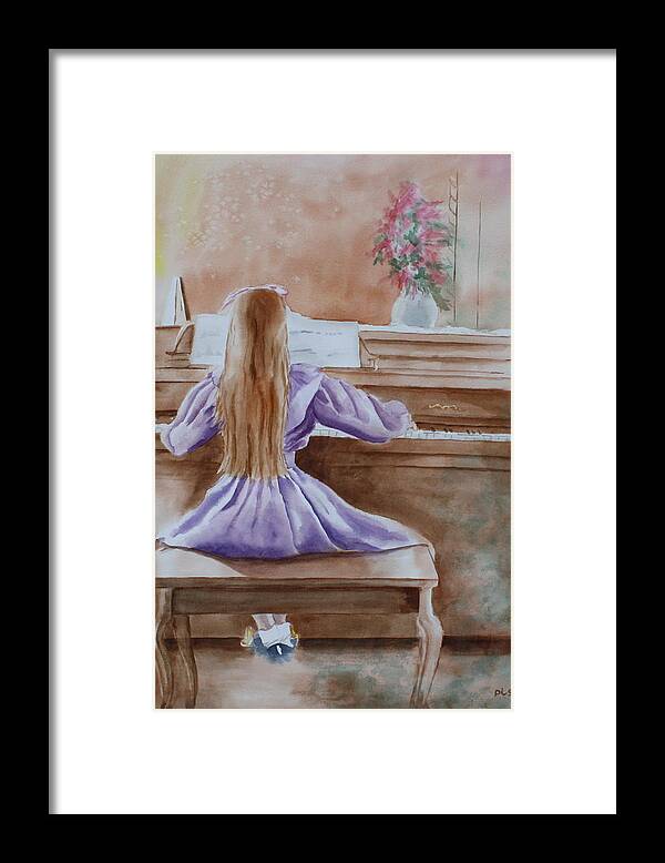 Child Framed Print featuring the painting Practice Makes Perfect by Patsy Sharpe