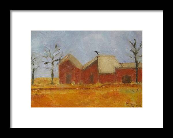 Landscape Framed Print featuring the painting Prairie Winter by Patricia Cleasby