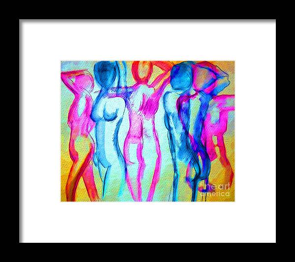 Paintings 5 Framed Print featuring the painting Prancing by Julie Lueders 
