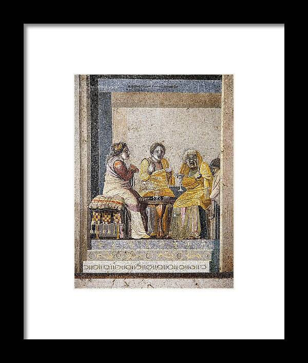 Human Framed Print featuring the photograph Preparing A Love Potion, Roman Mosaic by Sheila Terry