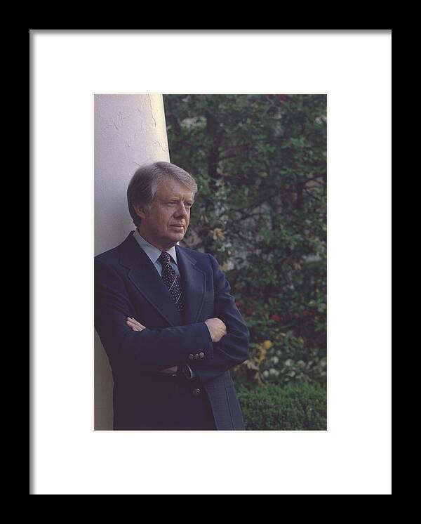History Framed Print featuring the photograph President Jimmy Carter In The White by Everett