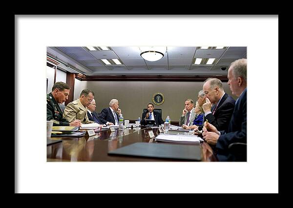 History Framed Print featuring the photograph President Obama Meets With His National by Everett