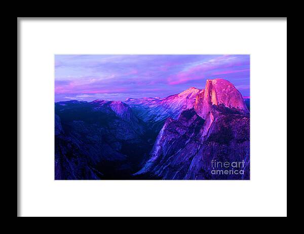 Half Dome Framed Print featuring the photograph Purple Half Dome by Adam Jewell