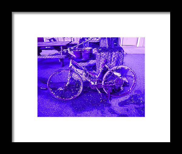  Framed Print featuring the photograph Purple Rusty Bicycle by Kym Backland