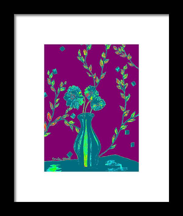 Flowers Framed Print featuring the painting Purple Story by Connie Valasco