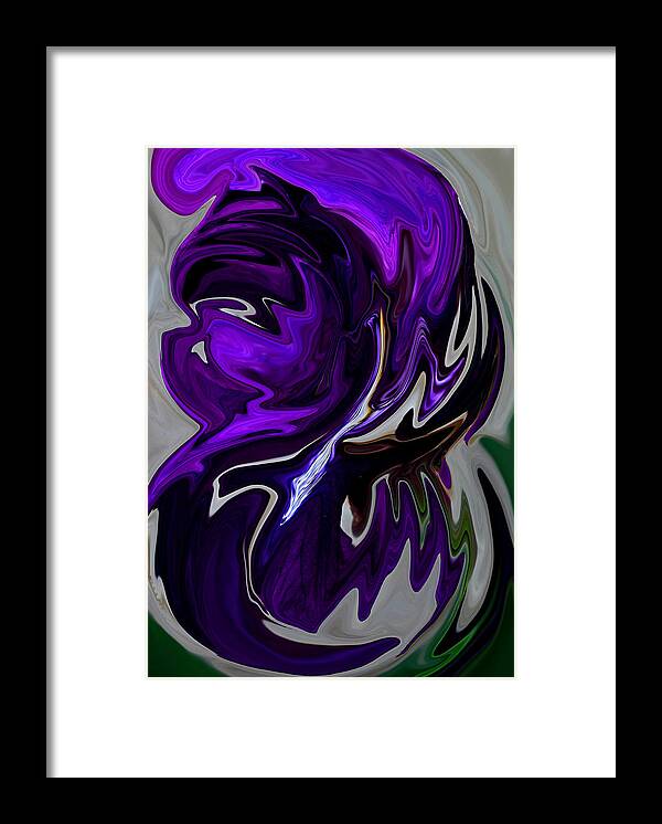 Iris Framed Print featuring the digital art Purple Swirl by Karen Harrison Brown