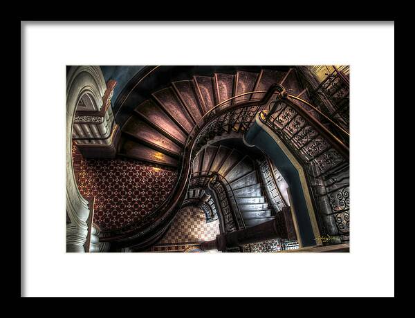 Spiral Staircase Framed Print featuring the photograph QVB Stairwell by Andrew Dickman