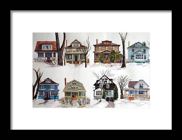 Street Scene Framed Print featuring the painting Raglan Road - Early Spring by Ruth Kamenev
