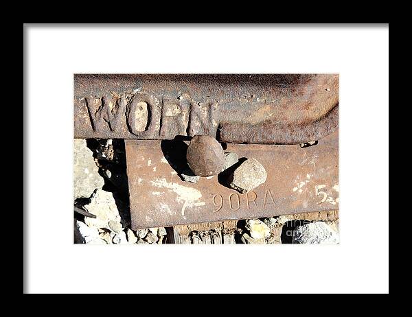 Transportation Framed Print featuring the photograph Railroad Track Spike and Tie Downs . 5D18762 by Wingsdomain Art and Photography