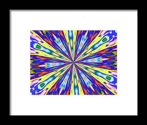 Rainbow Framed Print featuring the digital art Rainbow In Space by Alec Drake