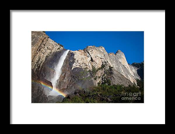 Granite Framed Print featuring the photograph Rainbow on Bridalveil Fall by Olivier Steiner