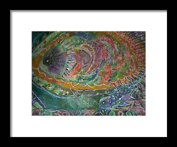 Fish Framed Print featuring the painting Rainbow Under Water by Anne-Elizabeth Whiteway