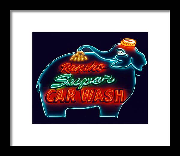Palm Springs Framed Print featuring the photograph Rancho Car Wash by Matthew Bamberg