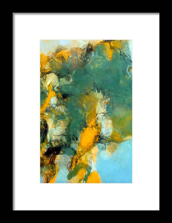 Abstract Framed Print featuring the painting Raven's Flight by Tom Roderick