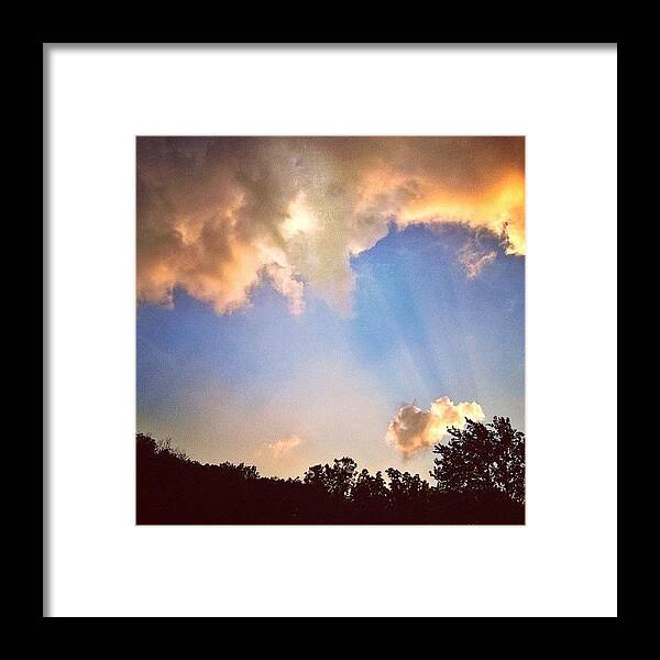 Blue Framed Print featuring the photograph Rays Of Light Like Wings Of Angels by Amber Flowers