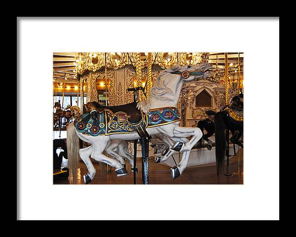 Carousel Horses Framed Print featuring the photograph Ready 2 Ride II by Jani Freimann