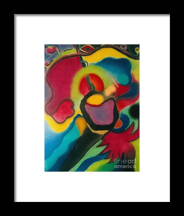 Abstract Framed Print featuring the photograph Red Blue Yellow by Christine Perry