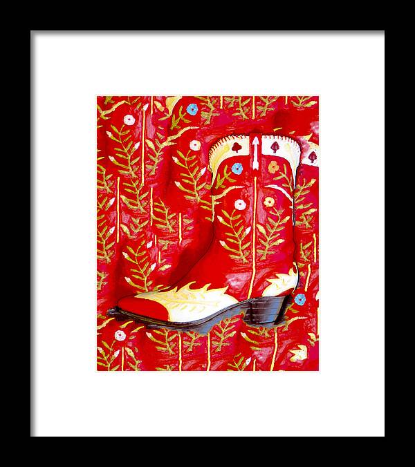 Cowboy Framed Print featuring the photograph Red Boot by Jim Painter