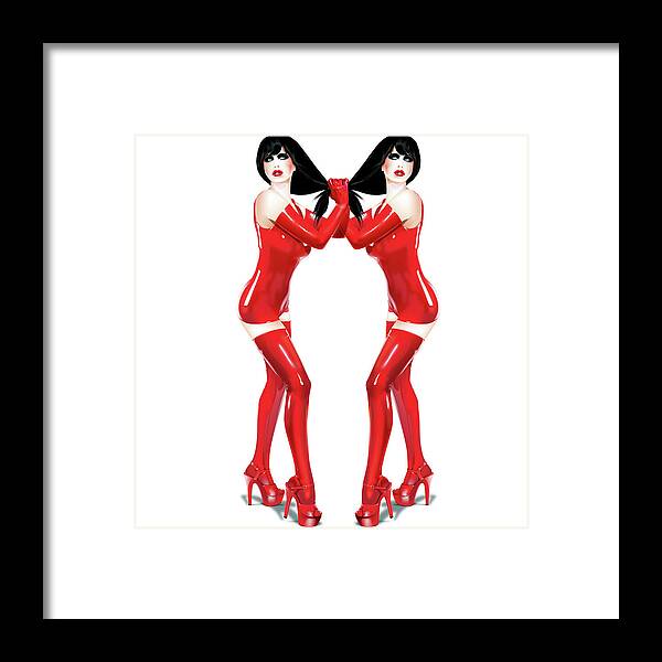 Red Framed Print featuring the digital art RED by Brian Gibbs