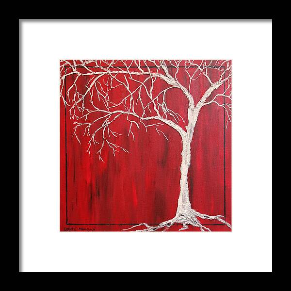 Abstract Framed Print featuring the painting Red Dawn by Christie Minalga