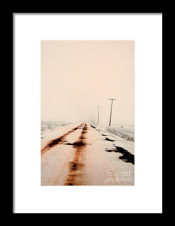 Snow Framed Print featuring the photograph Red Dirt Snow by Anjanette Douglas