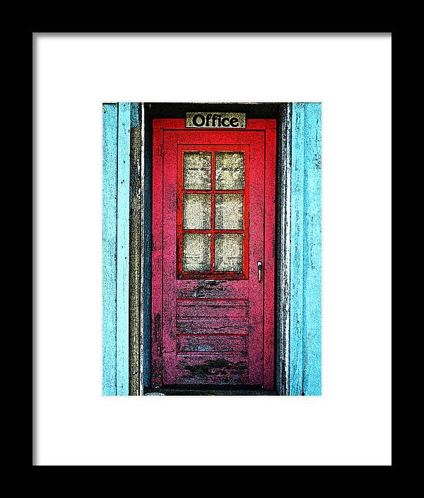 Red Office Framed Print featuring the photograph Red Office by Cyryn Fyrcyd