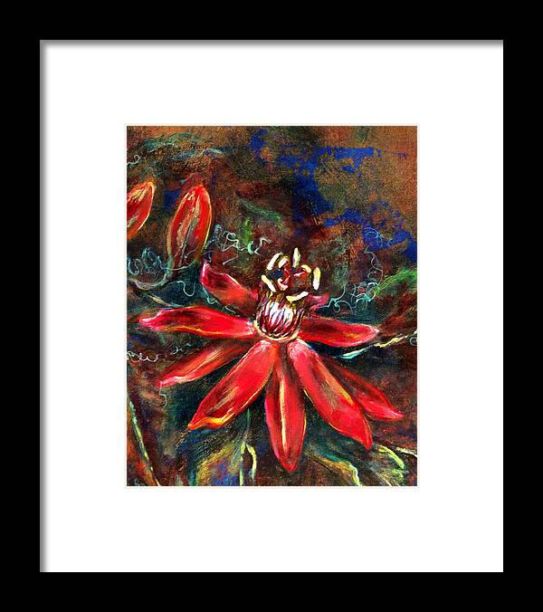 Floral Framed Print featuring the painting Red Passion by Ashley Kujan