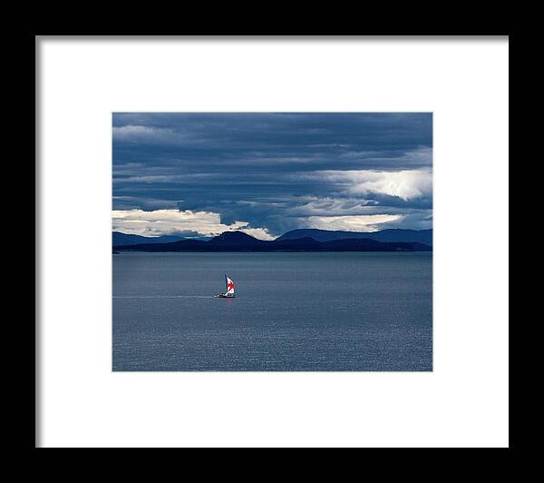 Sailboat Framed Print featuring the photograph Red Star Sail by Lorraine Devon Wilke