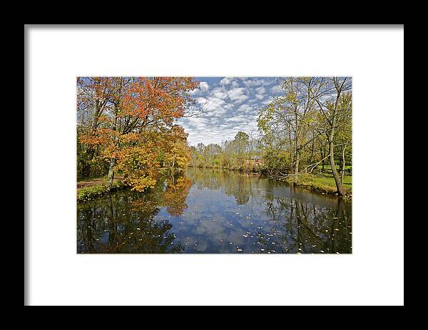 Autumn Framed Print featuring the photograph Reflections on the Canal by David Letts