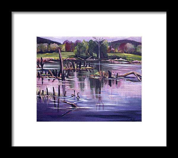 Love Framed Print featuring the painting Return to the Swamp by Nancy Griswold
