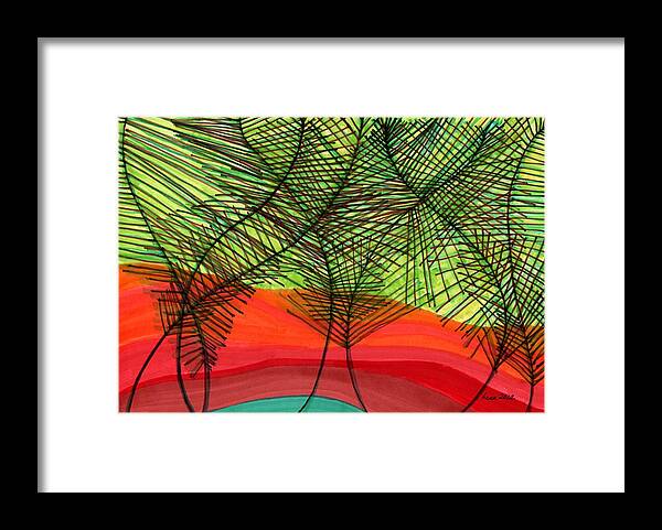 Reunion Framed Print featuring the drawing Reunion by Lesa Weller