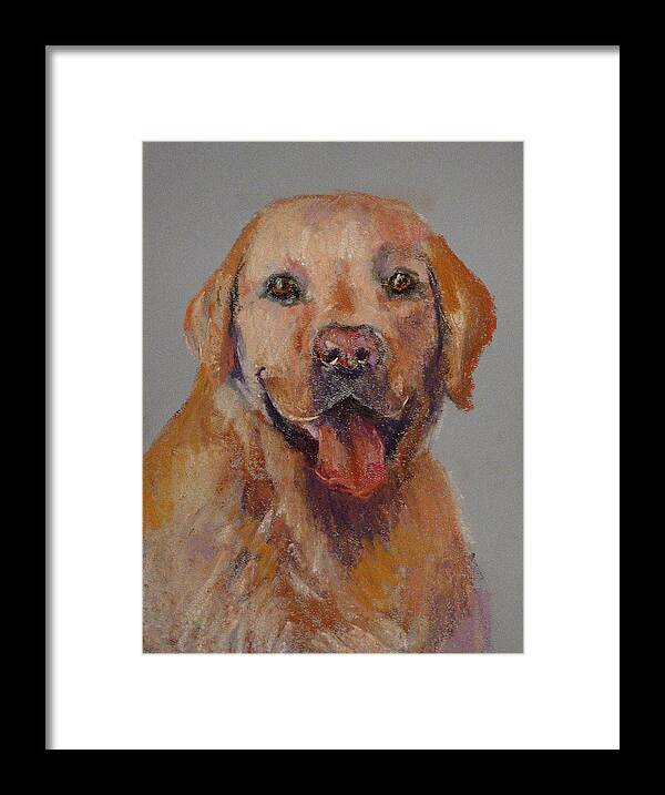 Yellow Lab Framed Print featuring the painting Rex by Carol Berning