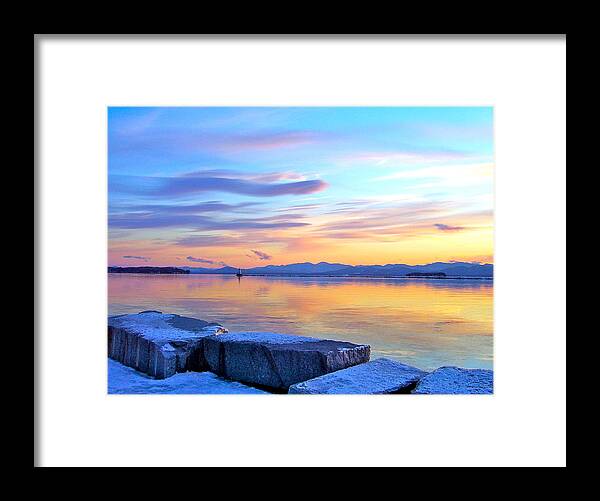 Lake Champlain Framed Print featuring the photograph Ribbons in the Sky by Mike Reilly
