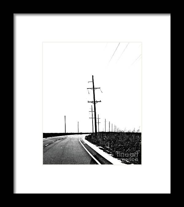Highway Framed Print featuring the digital art Riding the Line by Lizi Beard-Ward