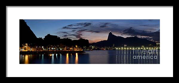 Dusk Framed Print featuring the photograph Rio skyline from Urca by Carlos Alkmin