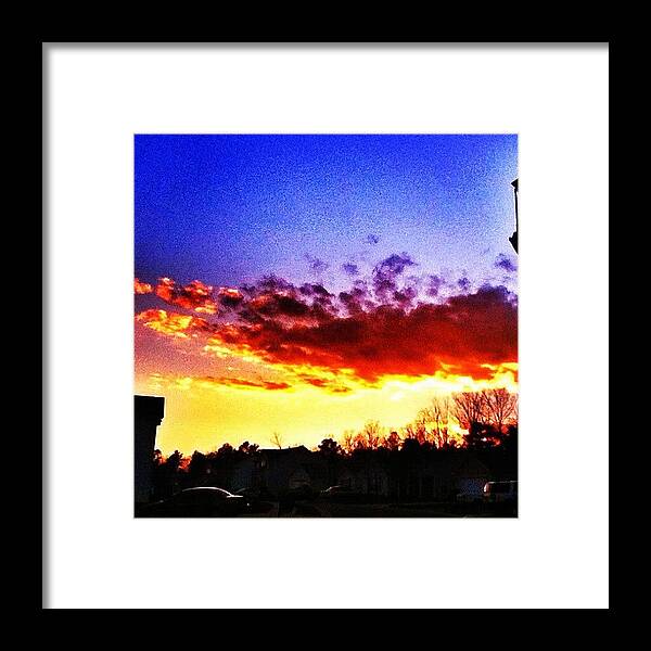 Fromwhereistand Framed Print featuring the photograph Rock Hill, Sc Sunset by Aaron Justice