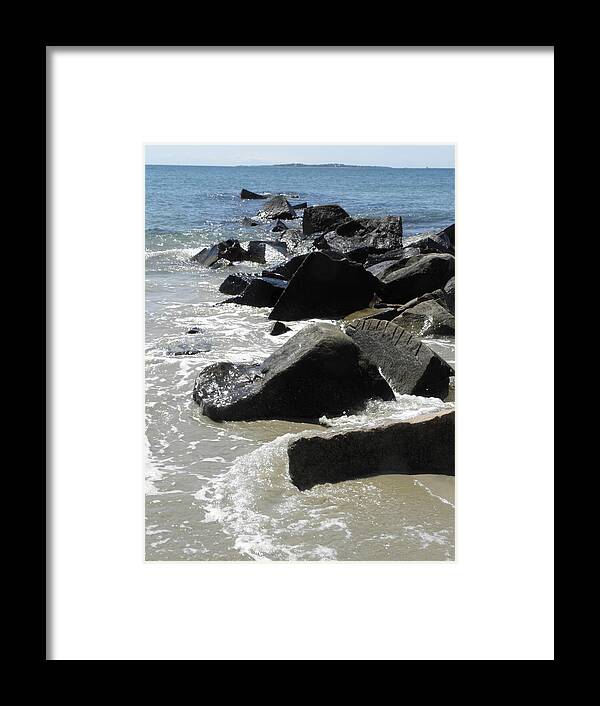 Jetty Framed Print featuring the photograph Rock Jetty by Kim Galluzzo