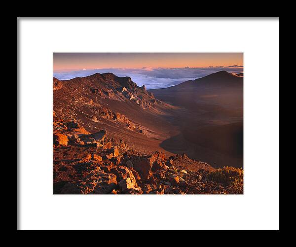 00173939 Framed Print featuring the photograph Rock Of Haleakala Crater Haleakala by Tim Fitzharris