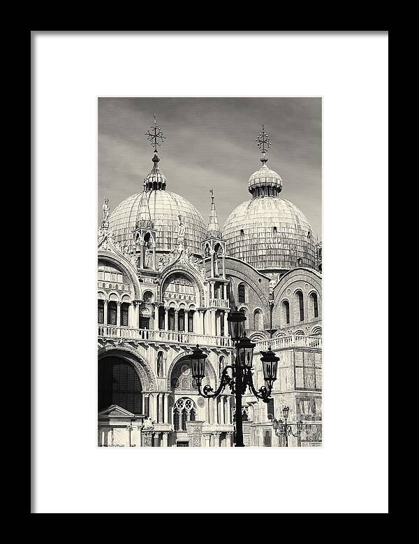 Basilica Framed Print featuring the photograph Roof and Facade of St Mark Basilica by George Oze
