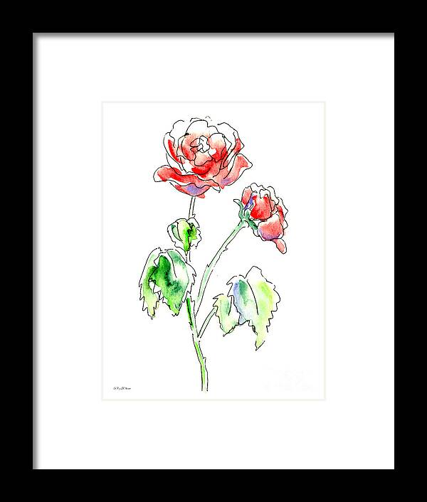 Rose Framed Print featuring the painting Rose 2 Floral Painting by Gordon Punt