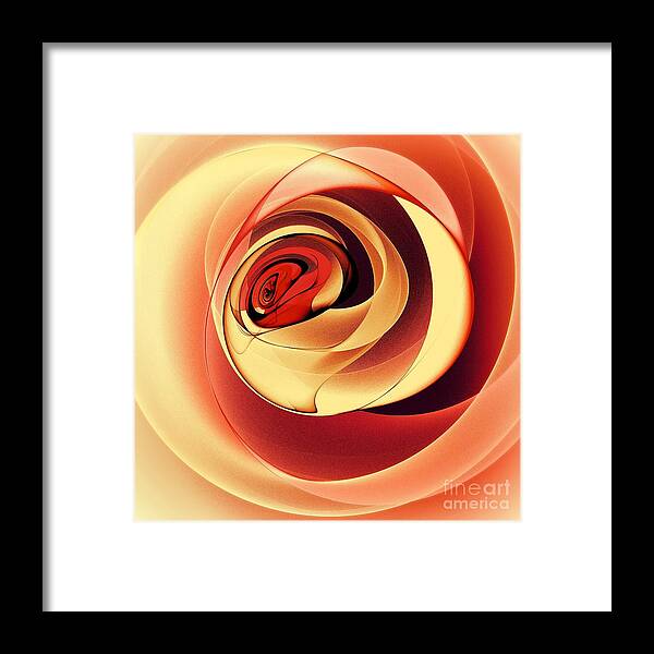 Pink Rose Framed Print featuring the digital art Rose series - pink by Klara Acel