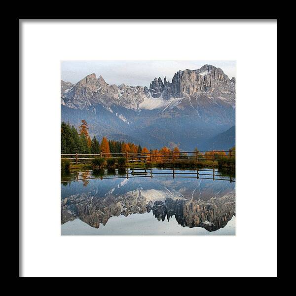 Reflection Framed Print featuring the photograph Rosengarten - Dolomites by Luisa Azzolini