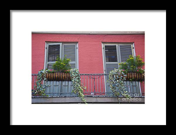 New Orleans Framed Print featuring the photograph Royal Street Balcony by Leslie Leda