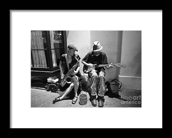 New Orleans Framed Print featuring the photograph Royal Street Music by Leslie Leda